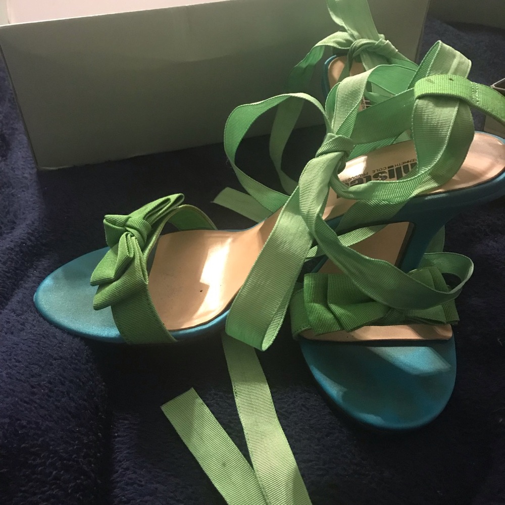 Unlisted KC... Spiked heels. Green and blue.